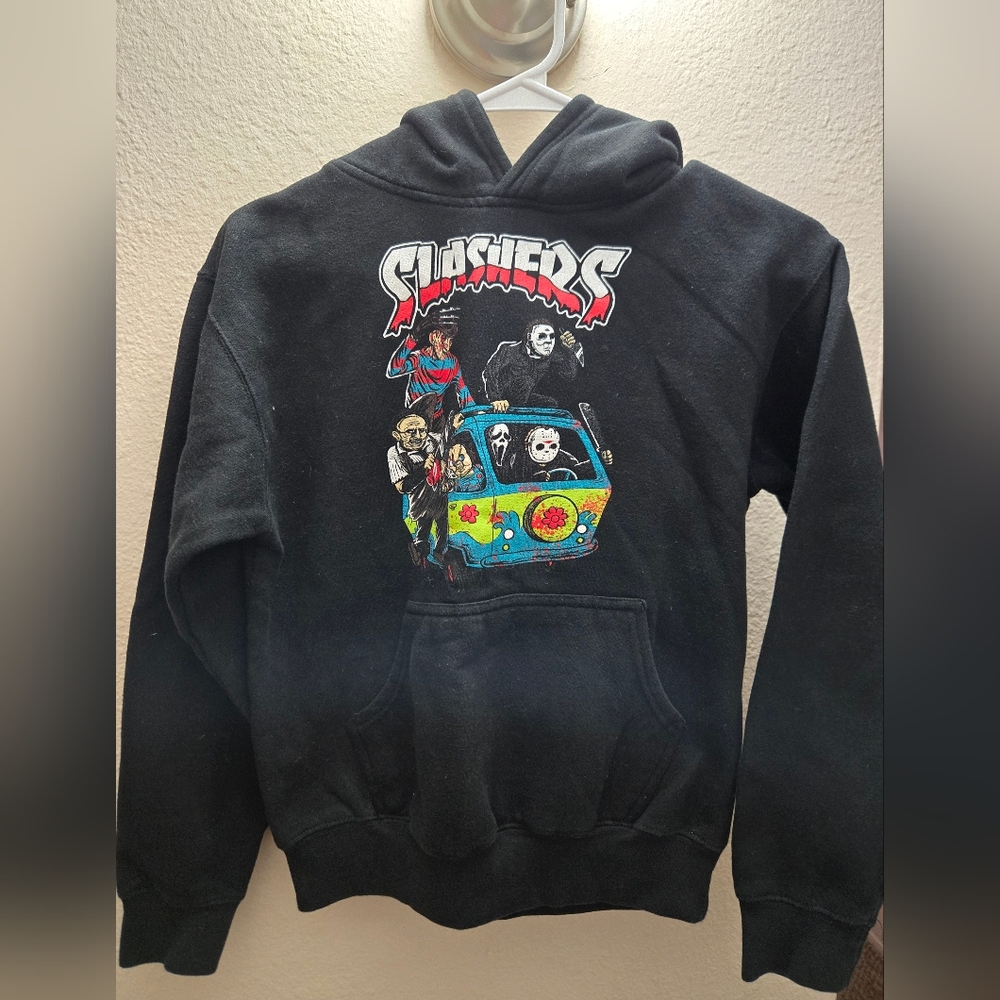 Slashers In Mystery Machine Van Youth Large Hoodie Not Faded Black